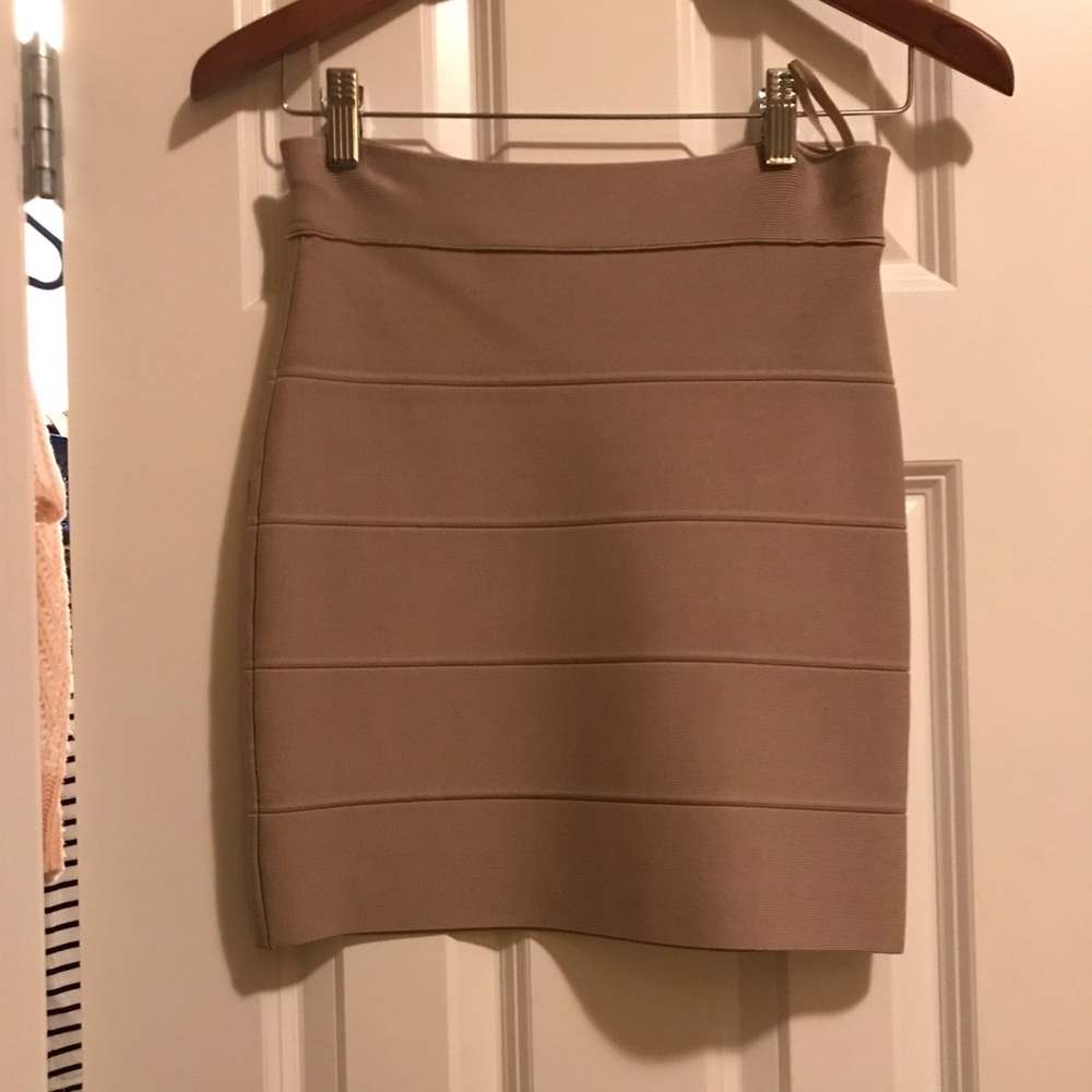 BCBG MaxAzria Tan Bandage Miniskirt Sz. S